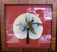 peacock fan framed.